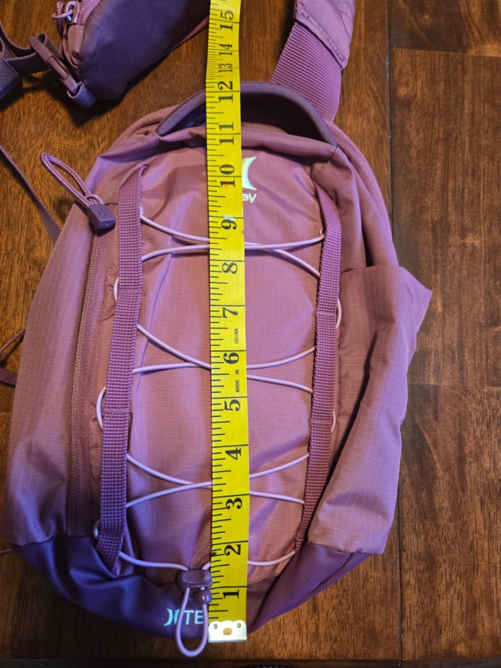 Hurley Wine Red Backpack with Front Bungee - Picture 6 of 7